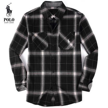 Ralkhjgph Lauren Men's flannel plaid shirt