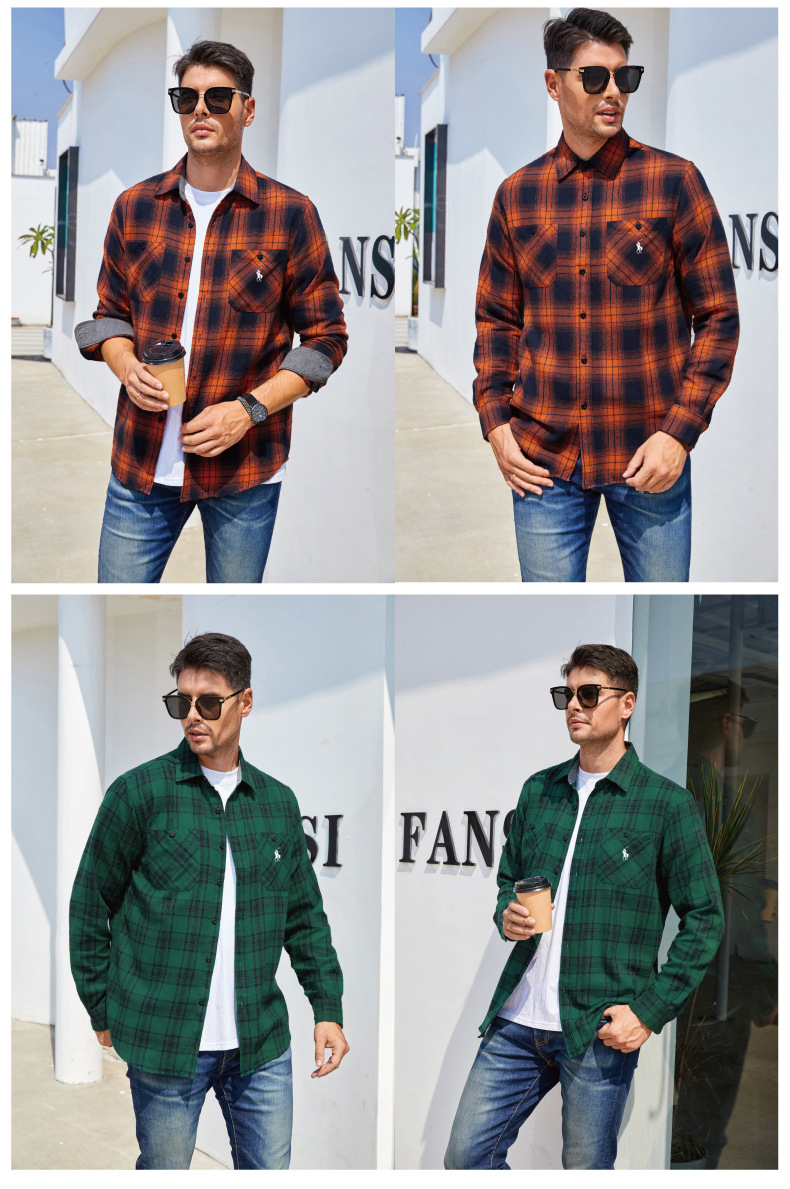 Ralkhjgph Lauren Men's flannel plaid shirt