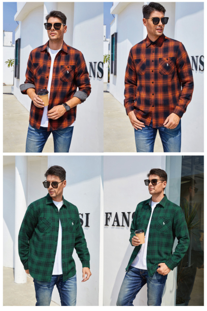 Ralkhjgph Lauren Men's flannel plaid shirt