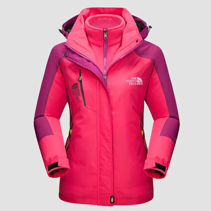 The Nokhjgrth Face-Women's Winter Coats 3-IN-1 Snow Ski Jacket Water Resistant Windproof Fleece Winter Jacket Parka