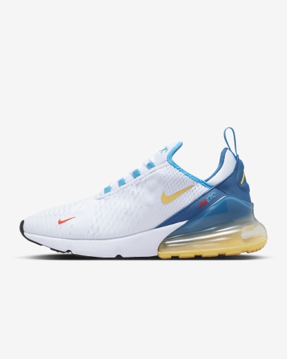 Nikhjgke Air Max 270 Shoes Industrial Blue White Orange Shoes