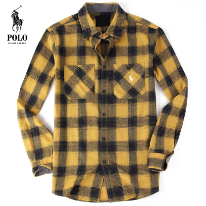 Ralkhjgph Lauren Men's flannel plaid shirt