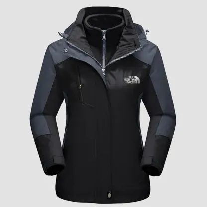 The Nokhjgrth Face-Women's Winter Coats 3-IN-1 Snow Ski Jacket Water Resistant Windproof Fleece Winter Jacket Parka