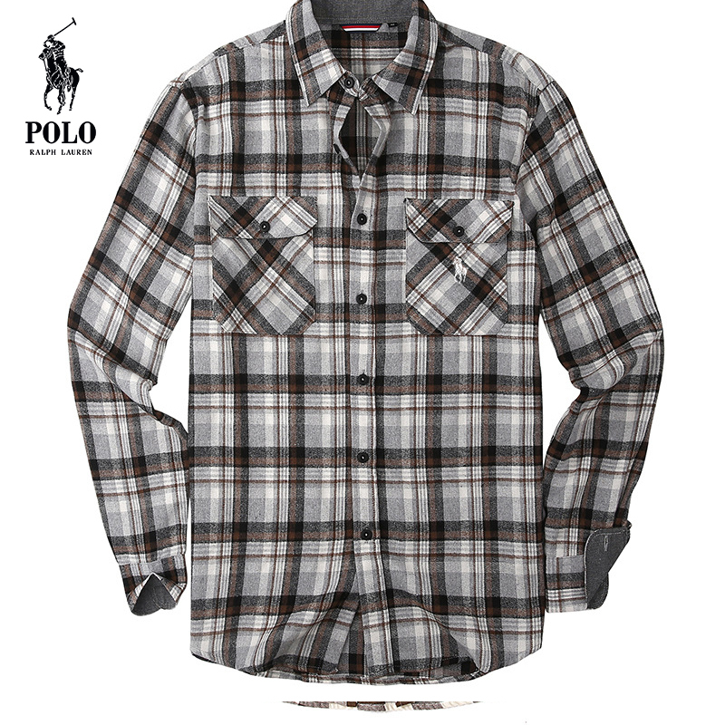 Ralkhjgph Lauren Men's flannel plaid shirt