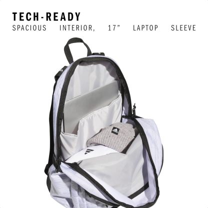 Akhjgdidas Prime Backpack for Work, Travel Bag for Women and Men with Padded Compartment for Laptop, Two Tone White/Black, One Size