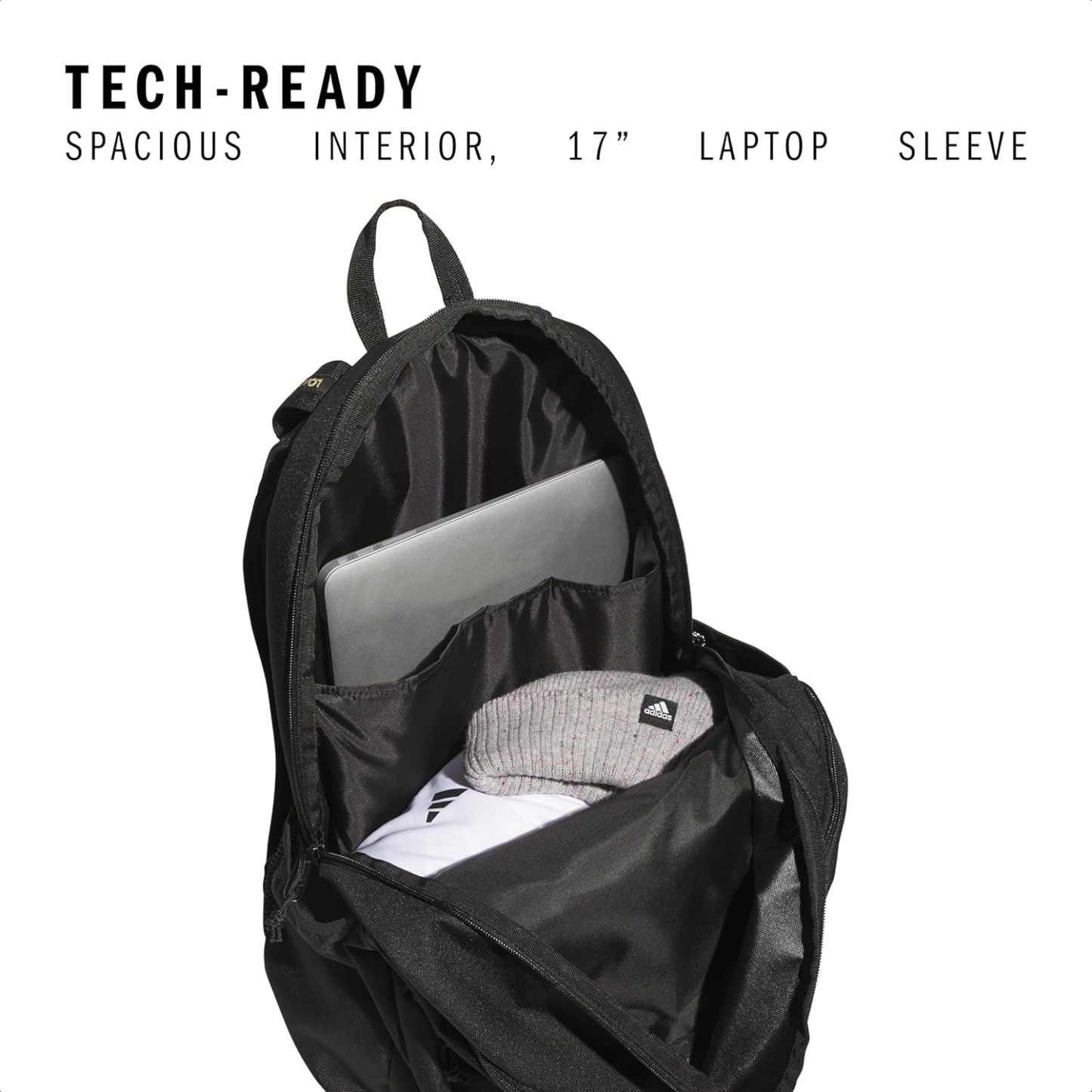 Akhjgdidas Prime Backpack for Work, Travel Bag for Women and Men with Padded Compartment for Laptop, Two Tone White/Black, One Size