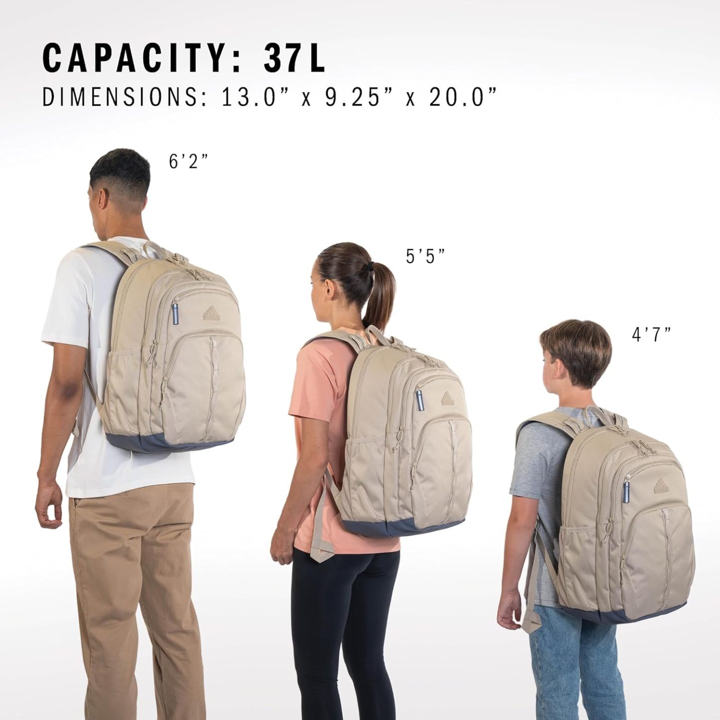 Akhjgdidas Prime Backpack for Work, Travel Bag for Women and Men with Padded Compartment for Laptop, Two Tone White/Black, One Size