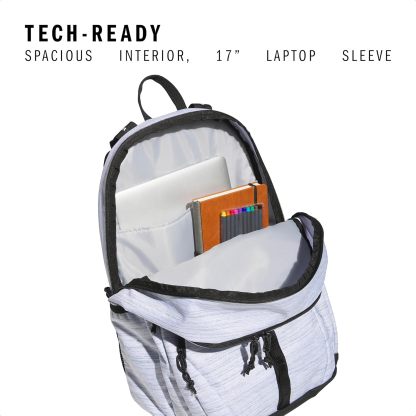Akhjgdidas Prime Backpack for Work, Travel Bag for Women and Men with Padded Compartment for Laptop, Two Tone White/Black, One Size