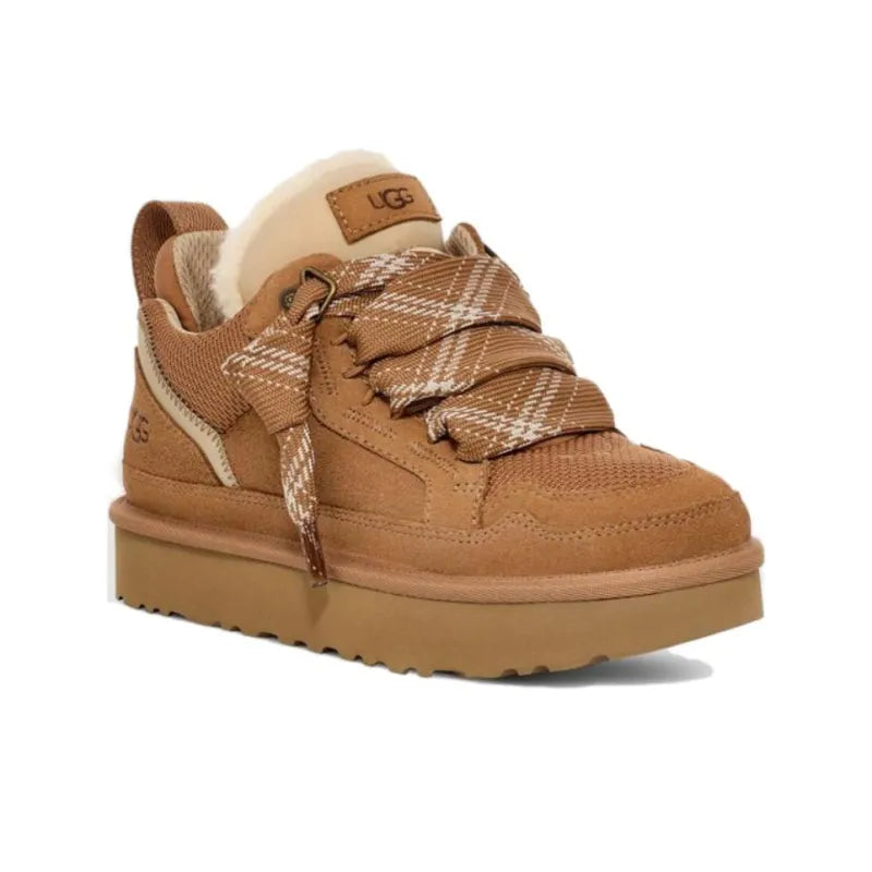 UkhjgGG Women's Lowmel Sheepskin Lace Boot in Chestnut