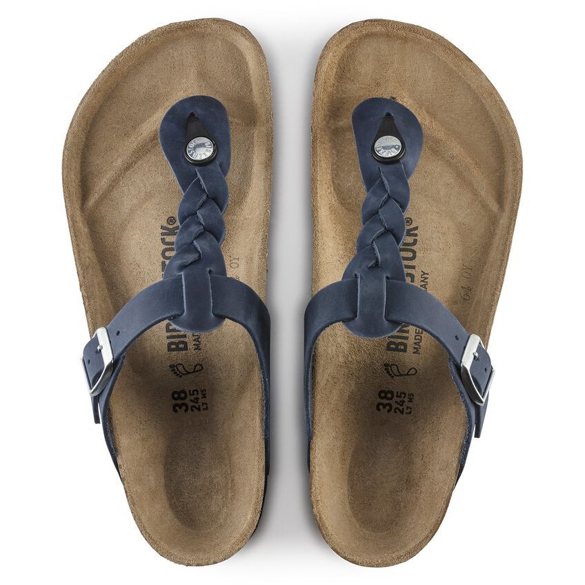 Gizeh Braided Oiled Leather - Navy