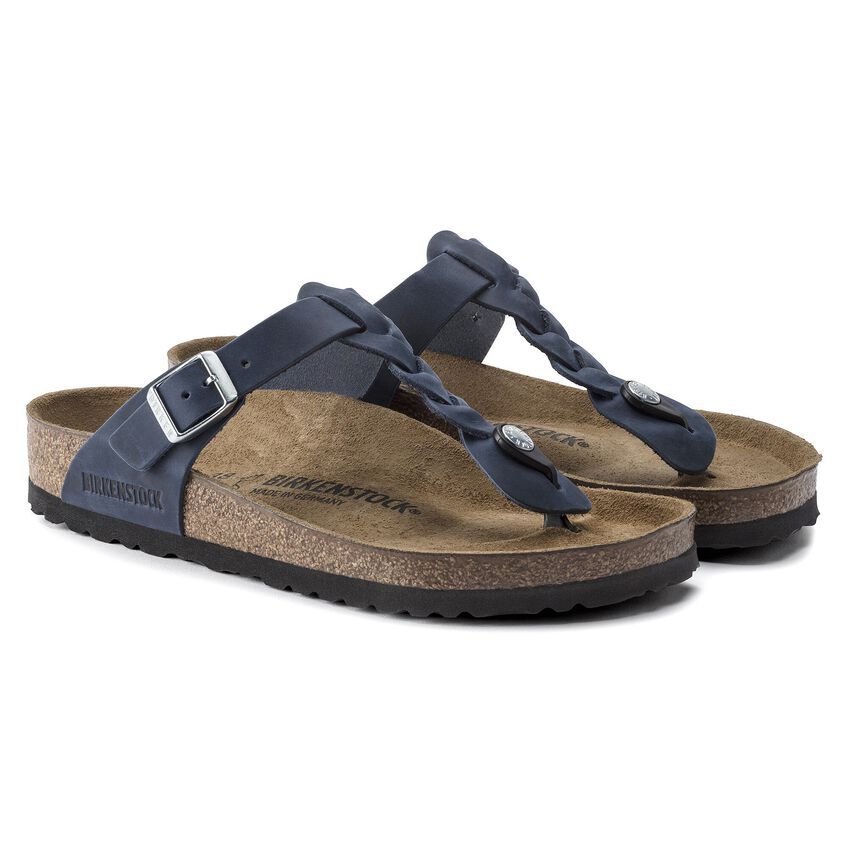 Gizeh Braided Oiled Leather - Navy