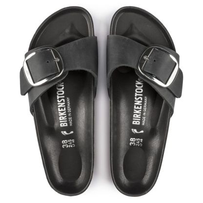 Madrid Big Buckle Oiled Leather - Black