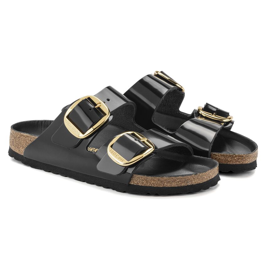 Arizona Big Buckle Natural Leather Patent - High Shine Black