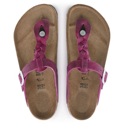 Gizeh Braided Oiled Leather - Festival Fuchsia