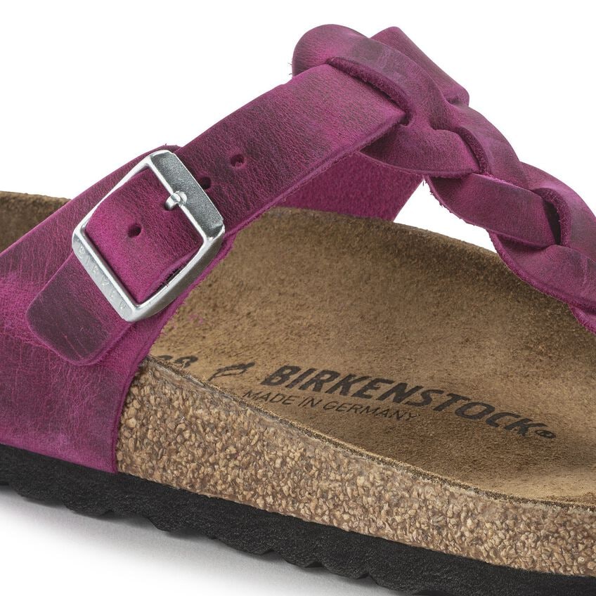 Gizeh Braided Oiled Leather - Festival Fuchsia