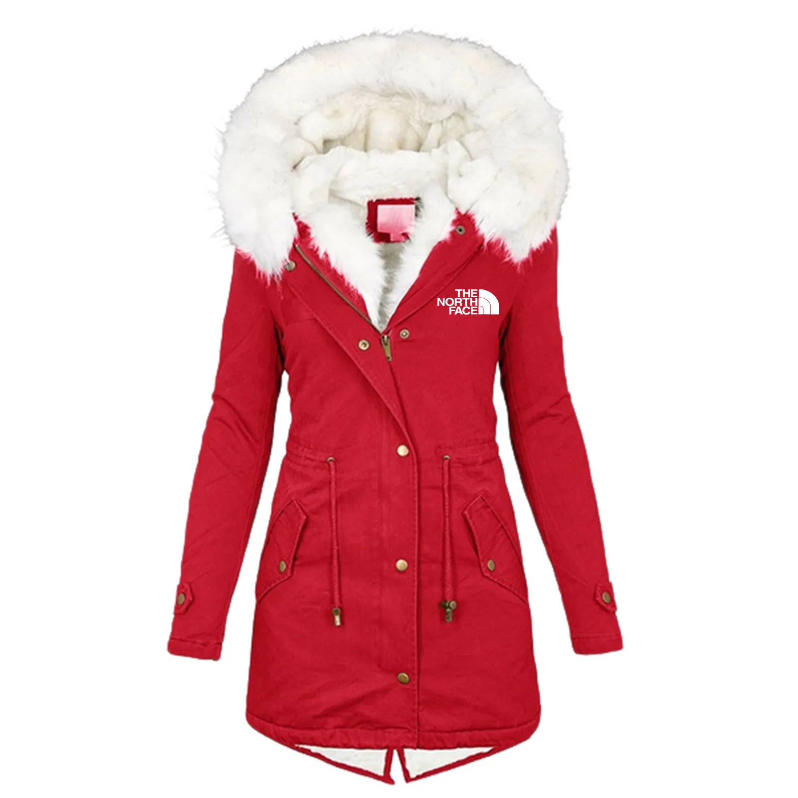 Abrigo Oxford largo con capucha de invierno para mujer
