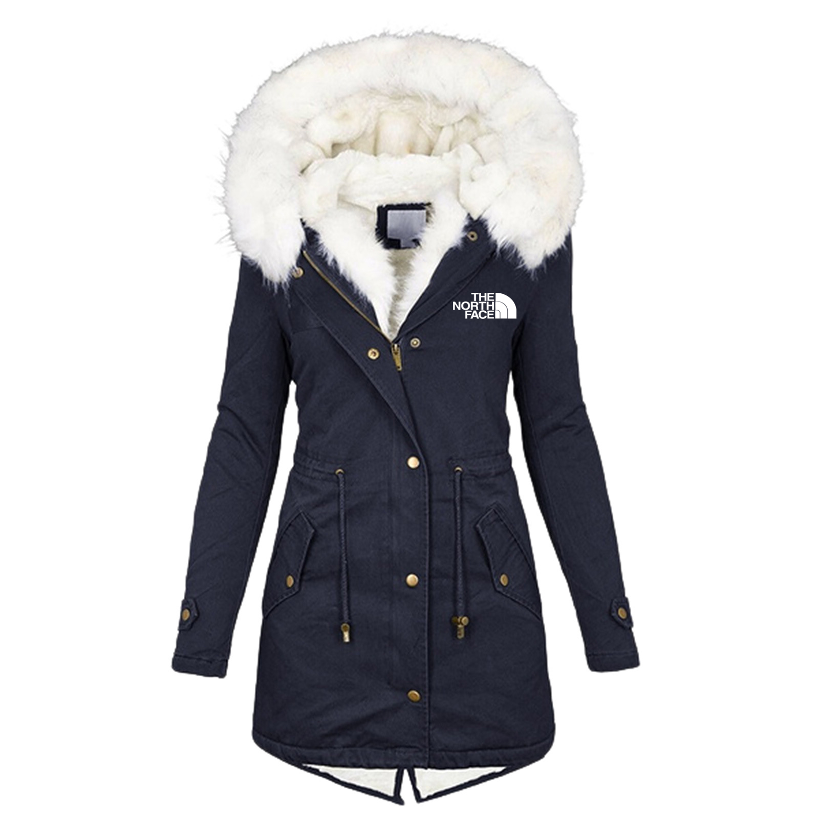 Abrigo Oxford largo con capucha de invierno para mujer