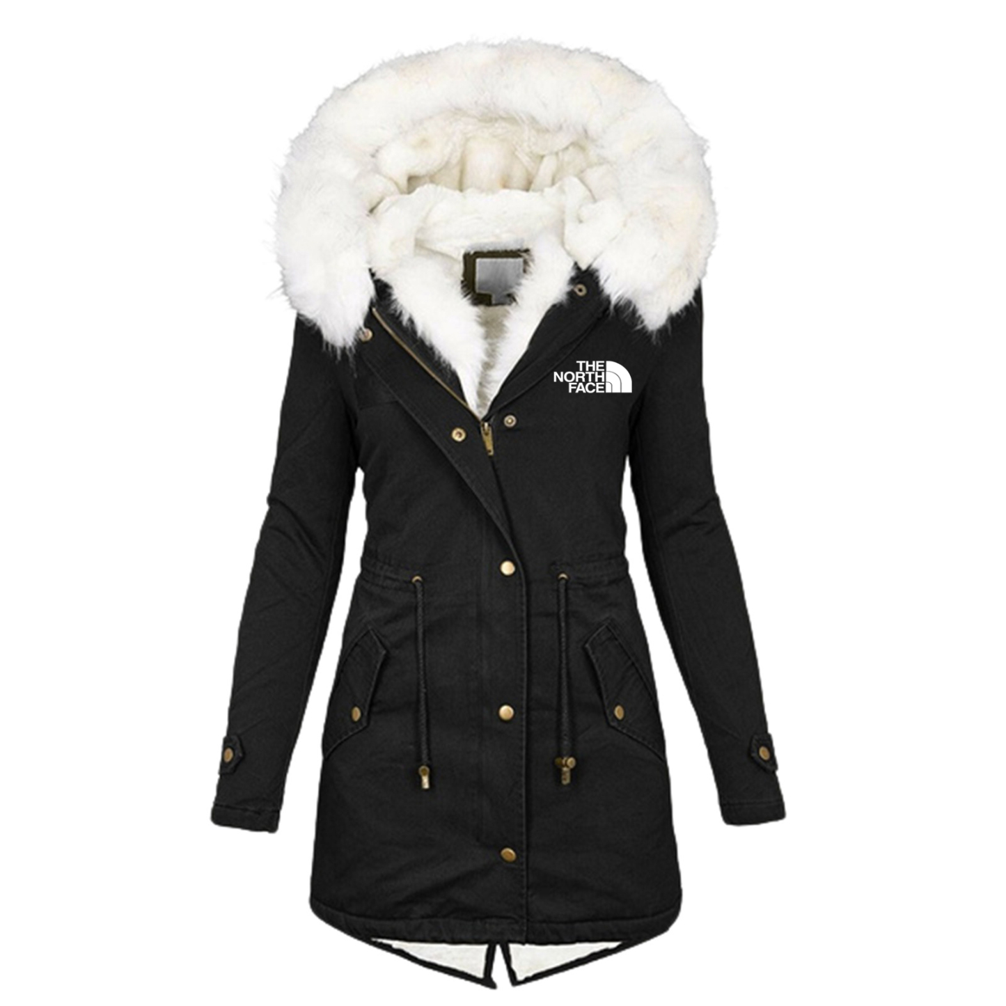 Abrigo Oxford largo con capucha de invierno para mujer