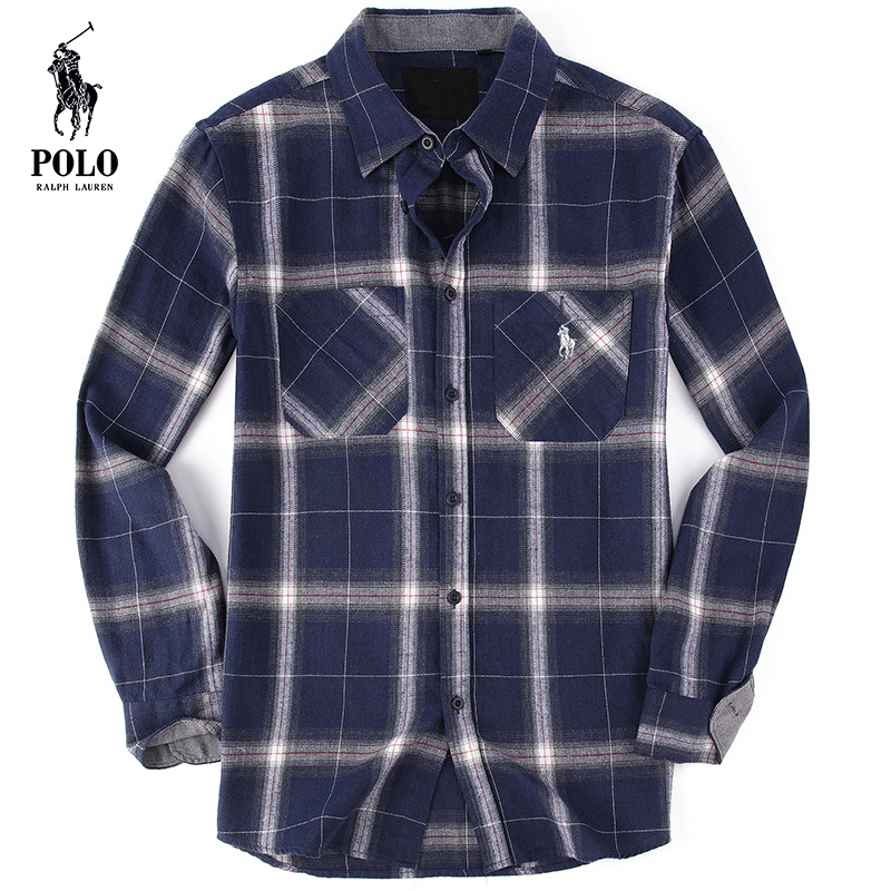 Ralkhjgph Lauren Men's flannel plaid shirt