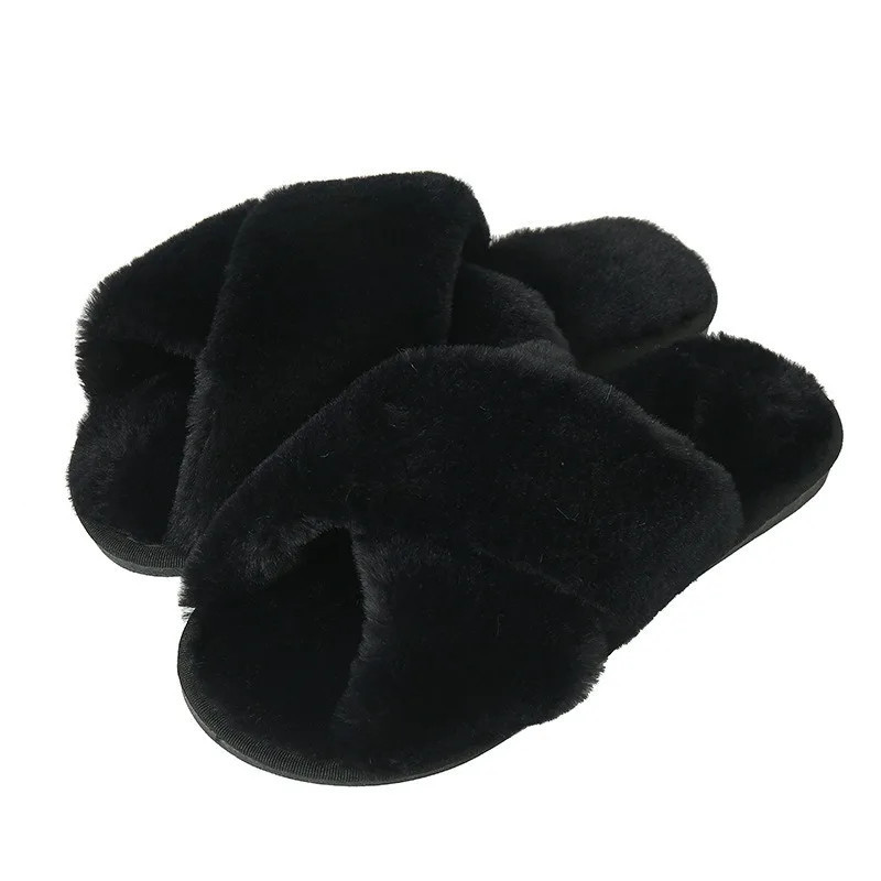 2024 New Fashion Cross Cotton Linen Slippers Women Autumn Home Thick Platform Flat Slides Floor Mute Slippers Comfort Flip Flops