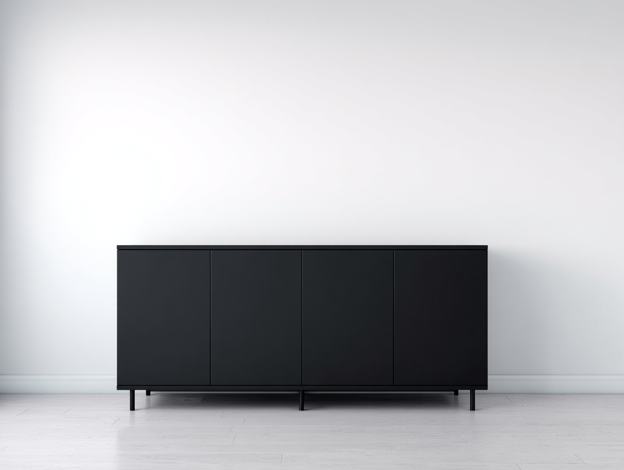Meuble d'entrée en bois 180x40x80 cm - noir - meuble de rangement au style moderne et épuré-Oakupden