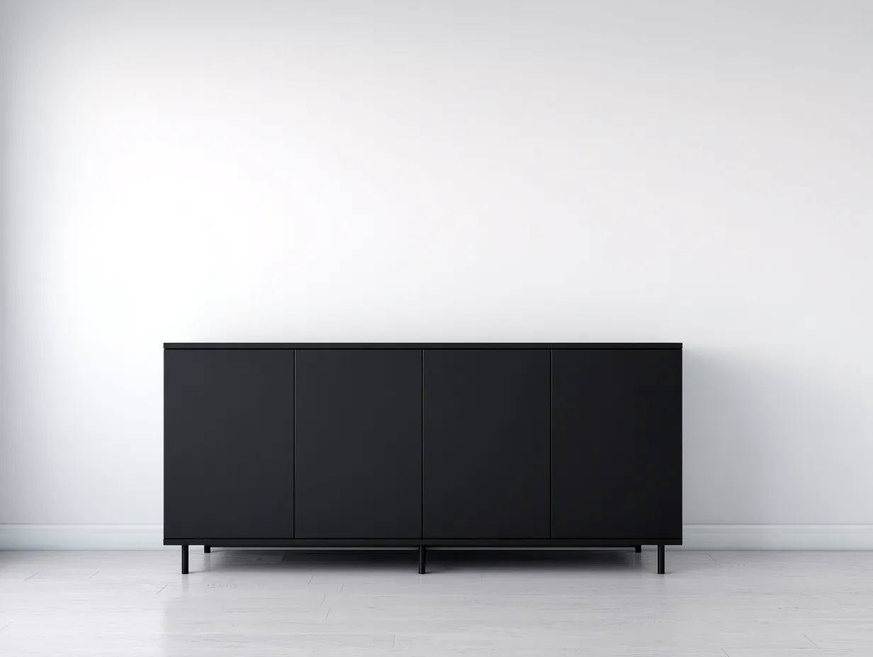 Meuble d'entrée en bois 180x40x80 cm - noir - meuble de rangement au style moderne et épuré-Oakupden