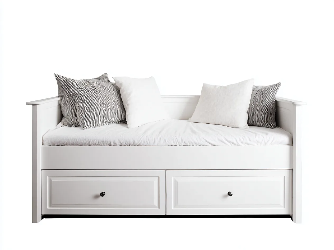 Canapé lit en bois 200x90x85 cm - blanc - canapé convertible au style classique avec rangement intégré-Oakupden