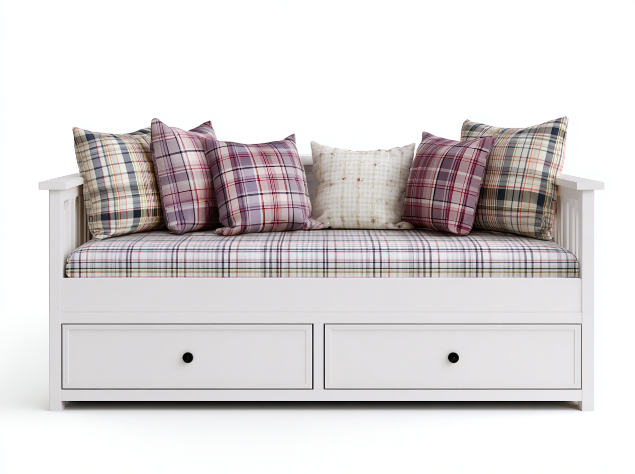 Canapé lit en bois 200x90x85 cm - Blanc - Style classique fonctionnel-Oakupden
