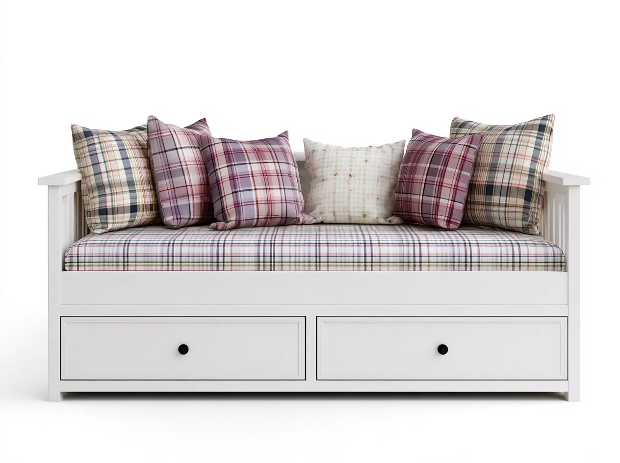 Canapé lit en bois 200x90x85 cm - Blanc - Style classique fonctionnel-Oakupden