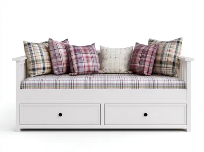 Canapé lit en bois 200x90x85 cm - Blanc - Style classique fonctionnel-Oakupden