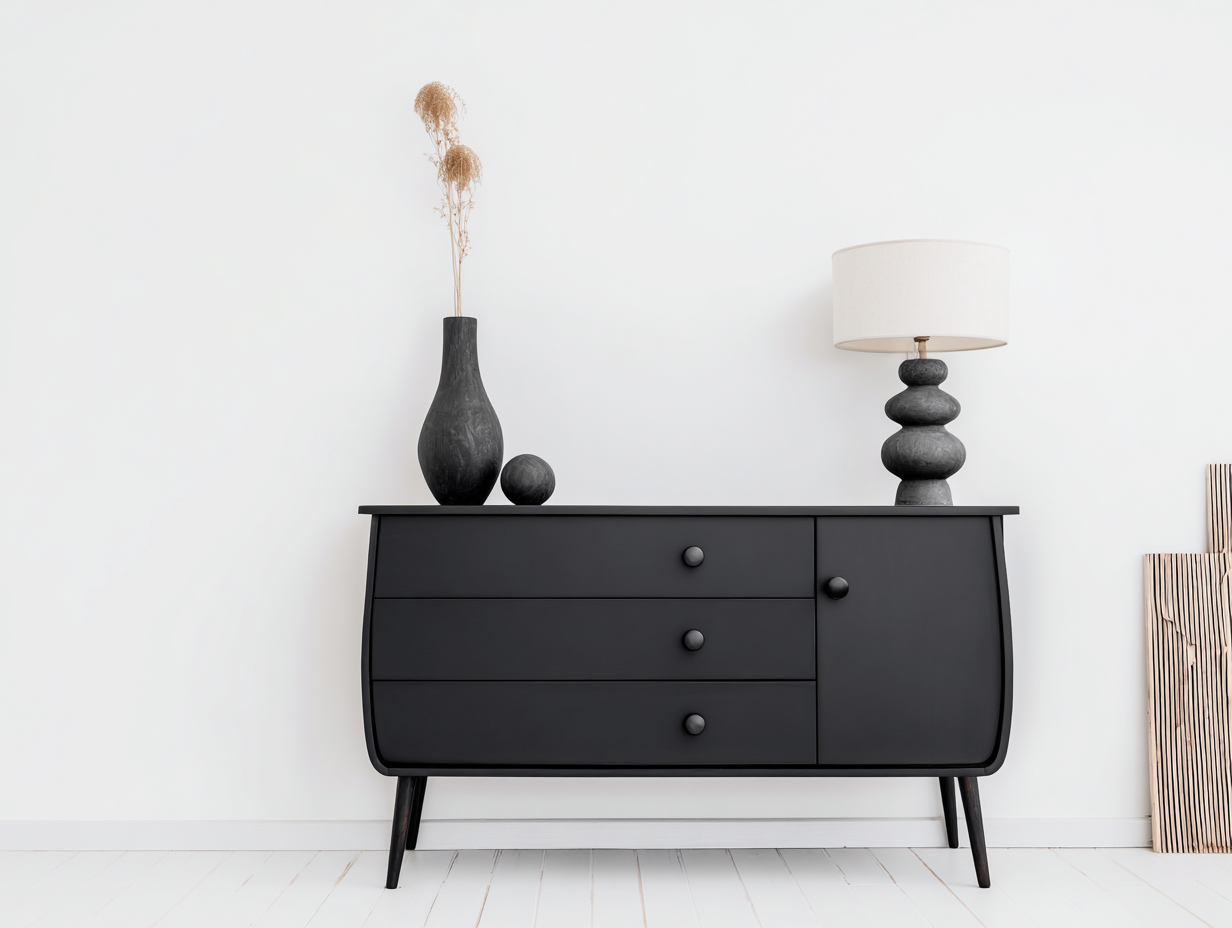 Meuble d'entrée en bois 120x40x80 cm - Noir - Rangement intérieur - Style contemporain-Oakupden