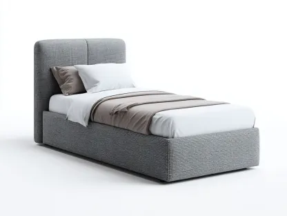Lit simple tapissé 200x100x95 cm - gris clair - lit une place au style moderne et confortable-Oakupden