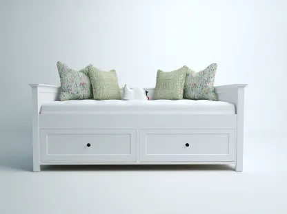 Canapé lit en bois 200x90x75 cm - Blanc - Couchage et rangement intérieur - Style classique-Oakupden