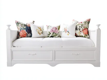 Canapé lit en bois 200x90x85 cm - Blanc - Style classique fonctionnel-Oakupden
