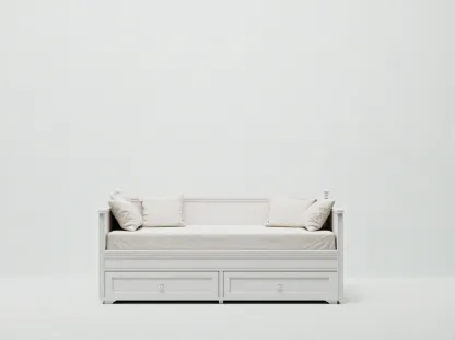 Canapé lit en bois 200x90x85 cm - blanc - couchage d'appoint avec rangement style classique-Oakupden