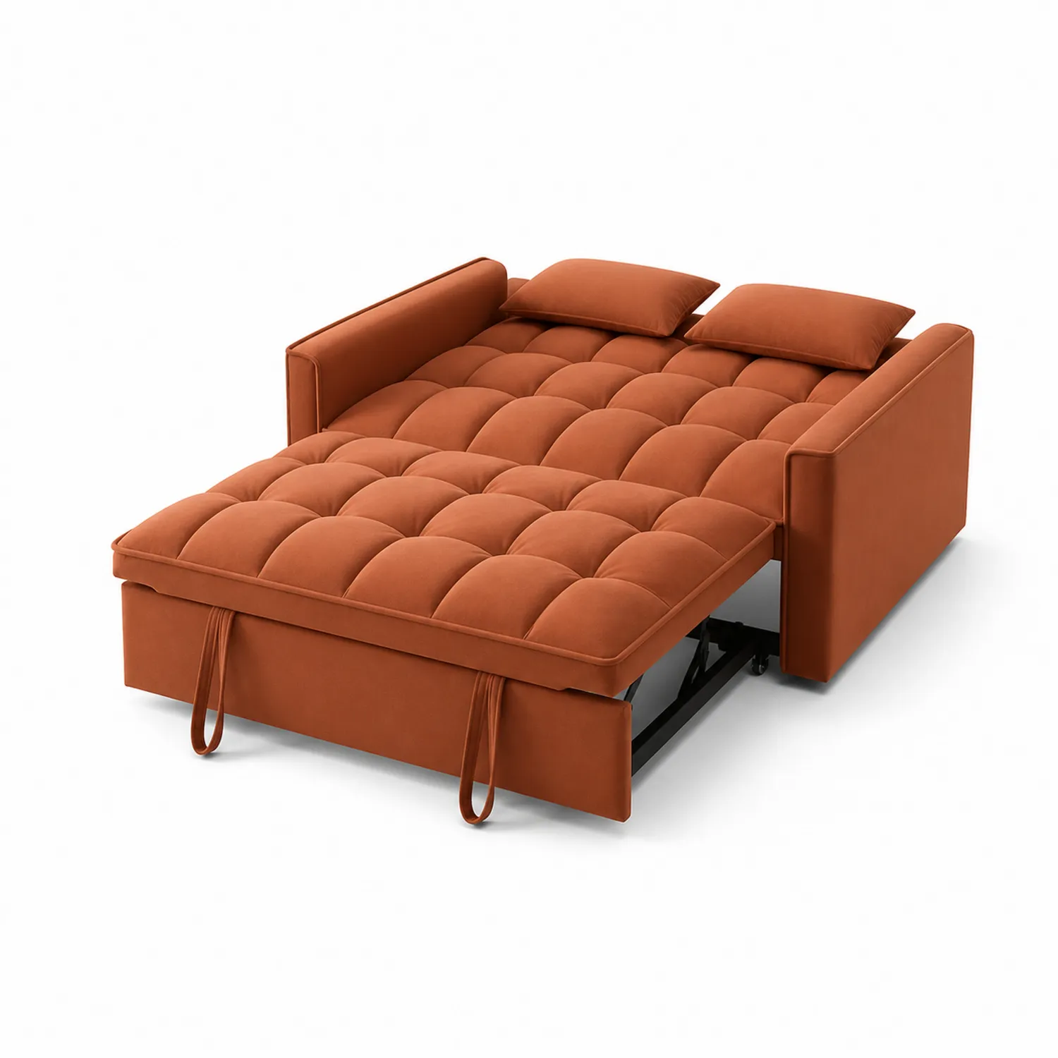 Rozkładana sofa z weluru Pomarańczowy