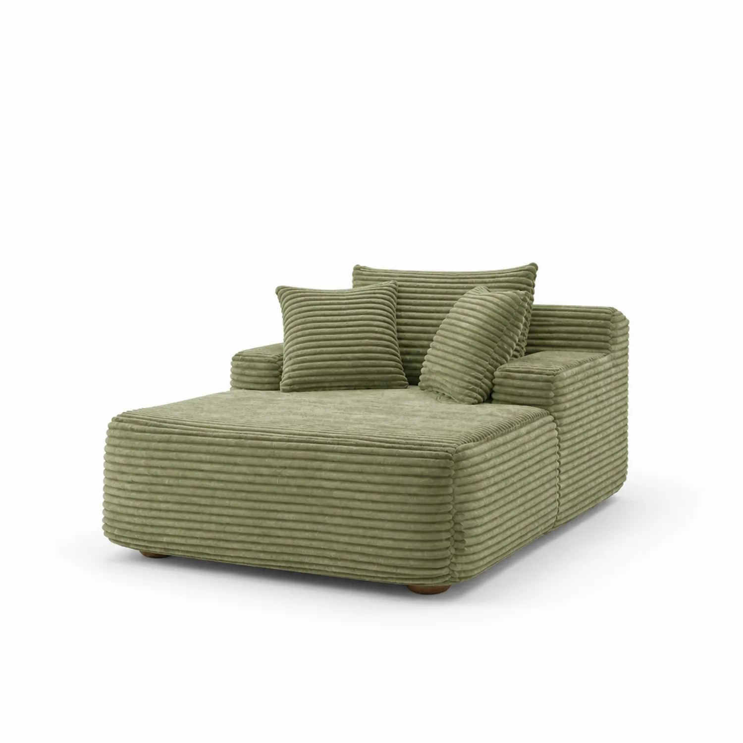 Sofa narożna z tkaniny zielonej 150cm x 100cm x 90cm
