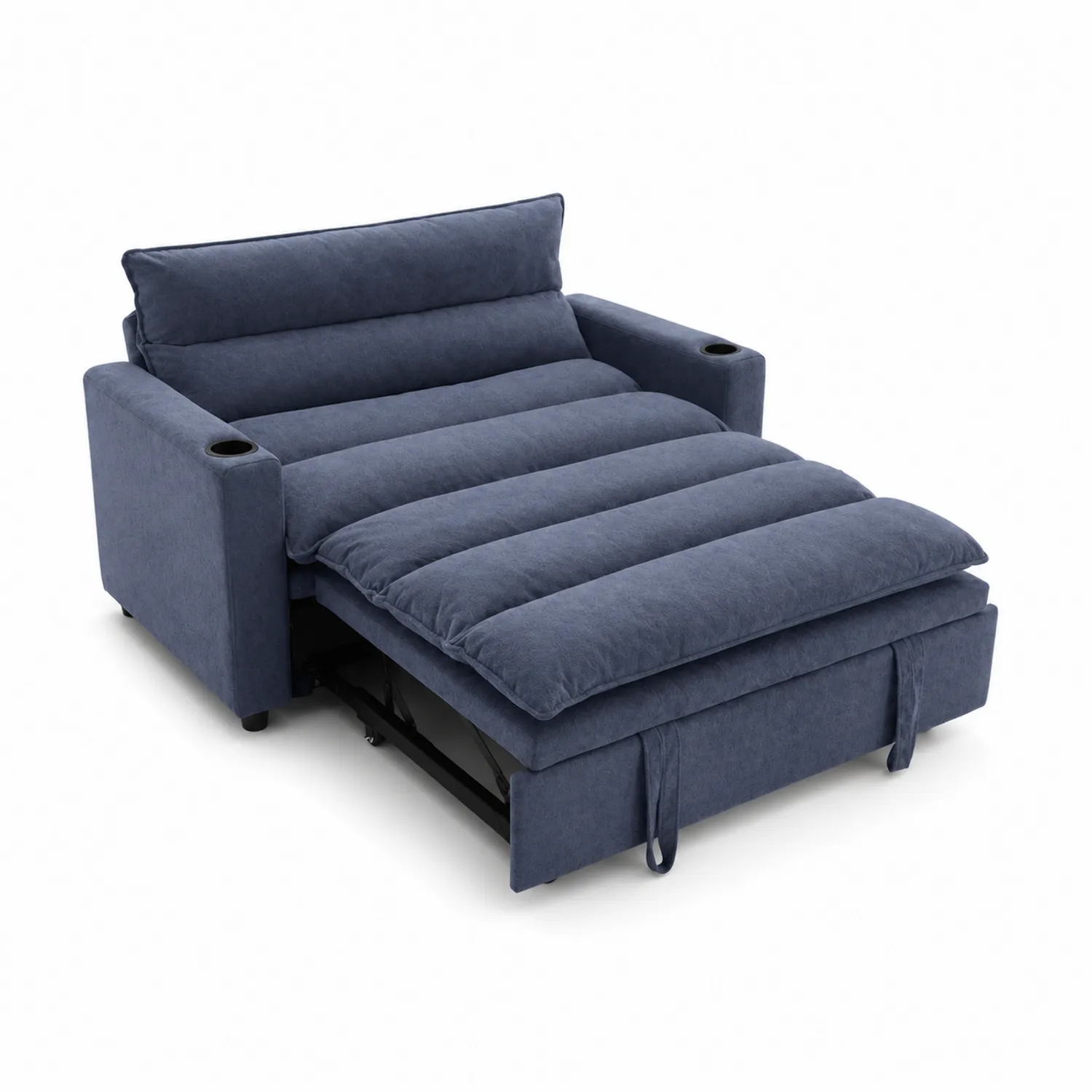 Sofa rozkładana z poliestru Granatowa