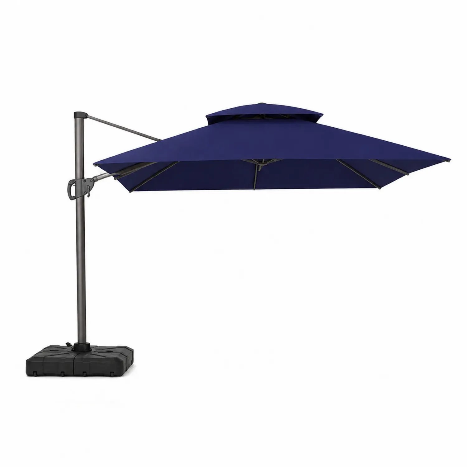 Parasol ogrodowy z bocznym ramieniem niebieski 300 cm