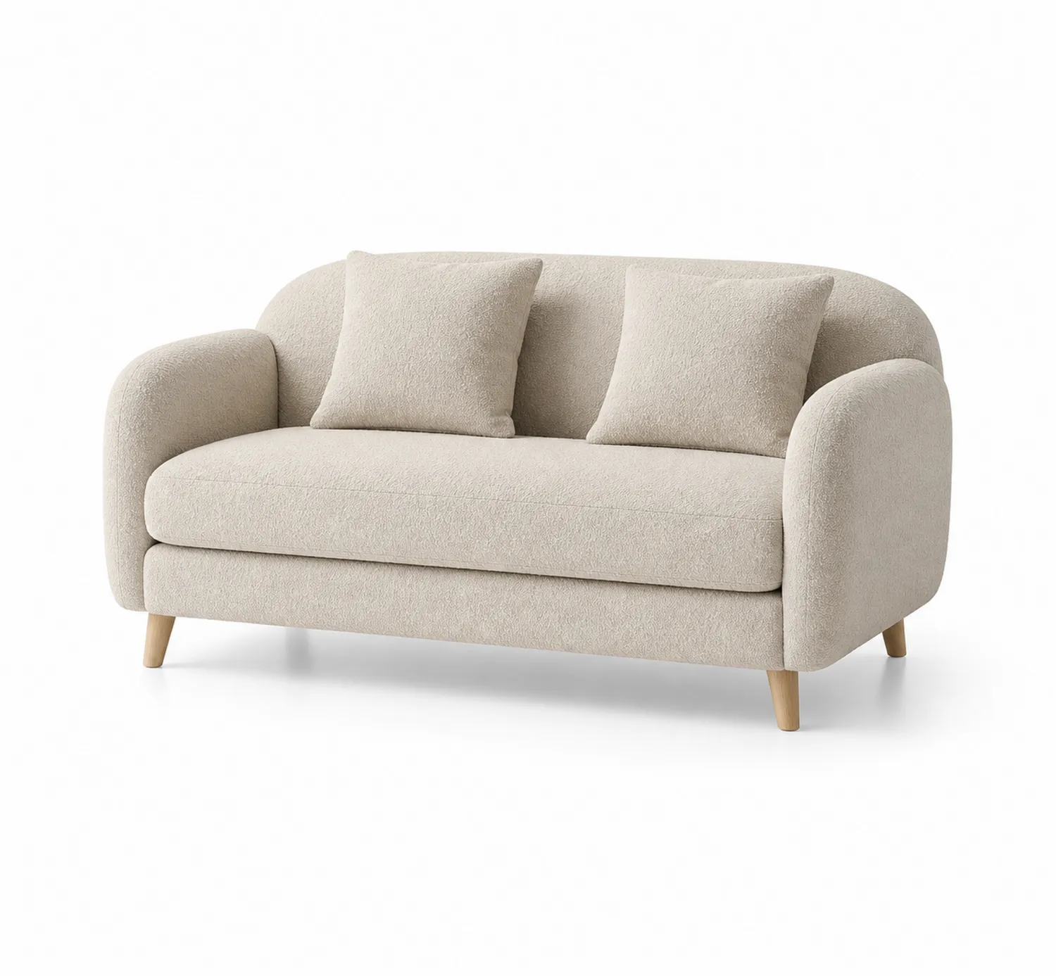 Dwuosobowa sofa z tkaniny i drewna bukowego