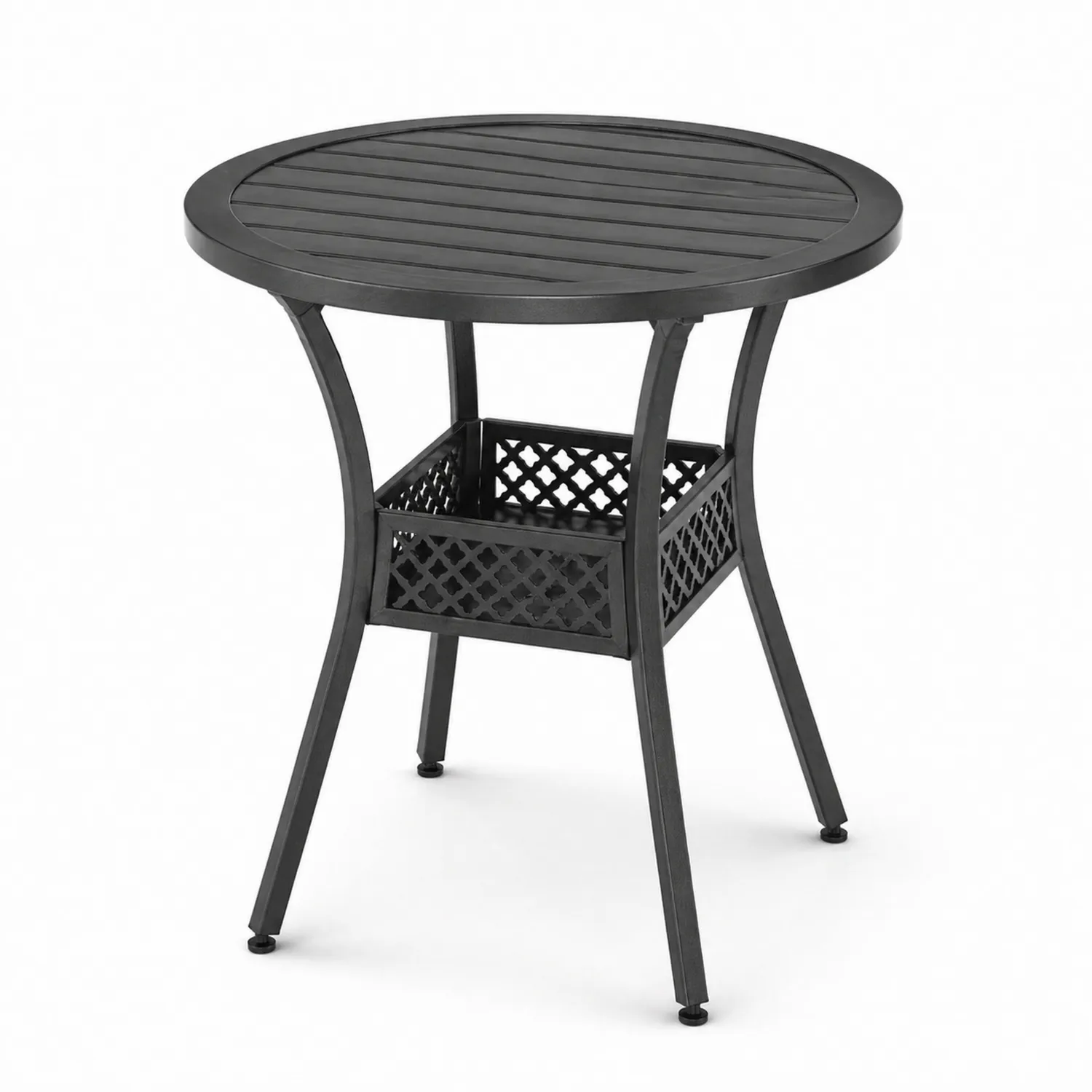 Stolik okrągły z aluminium czarny 60 cm
