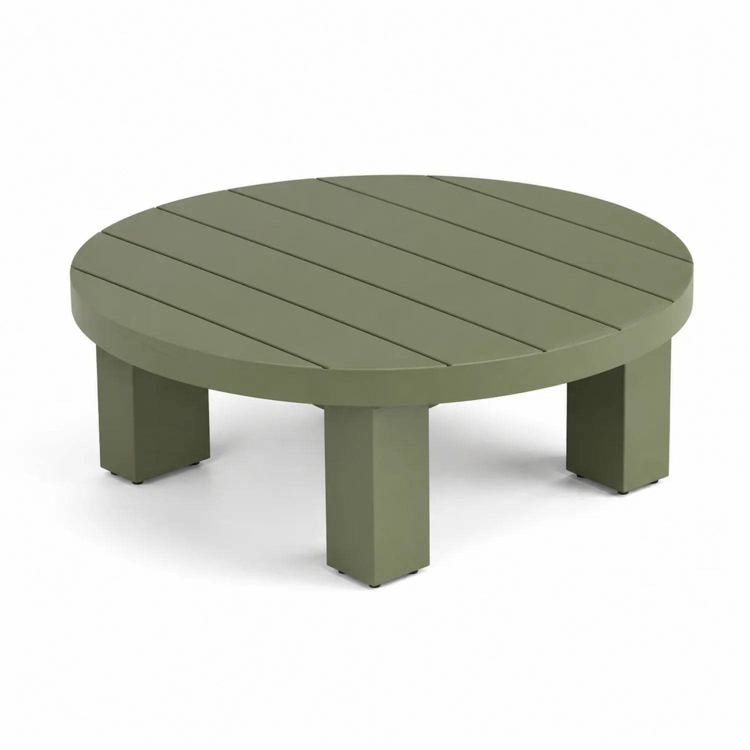 Okrągły stolik kawowy metalowy 80 cm Zielony