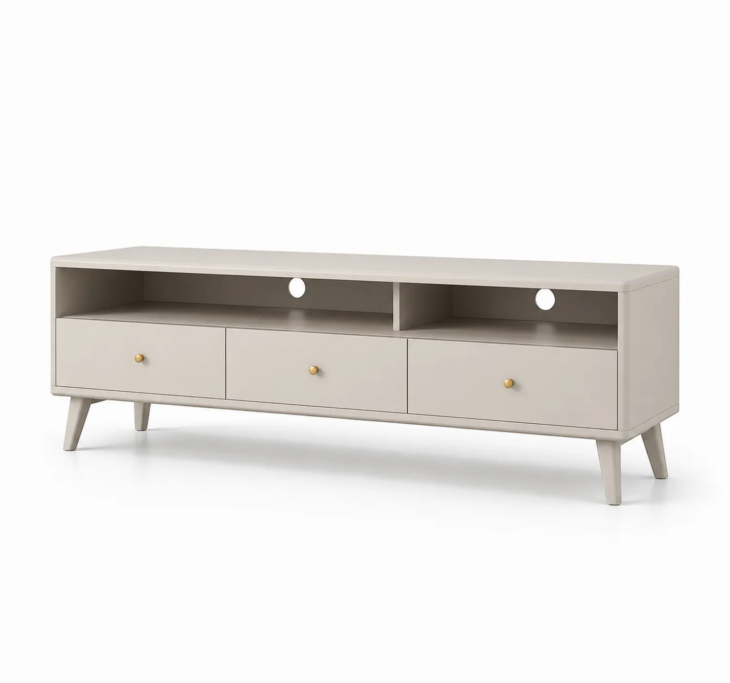 Szafka RTV z MDF i Drewnem Bukowym 120x40x50 cm