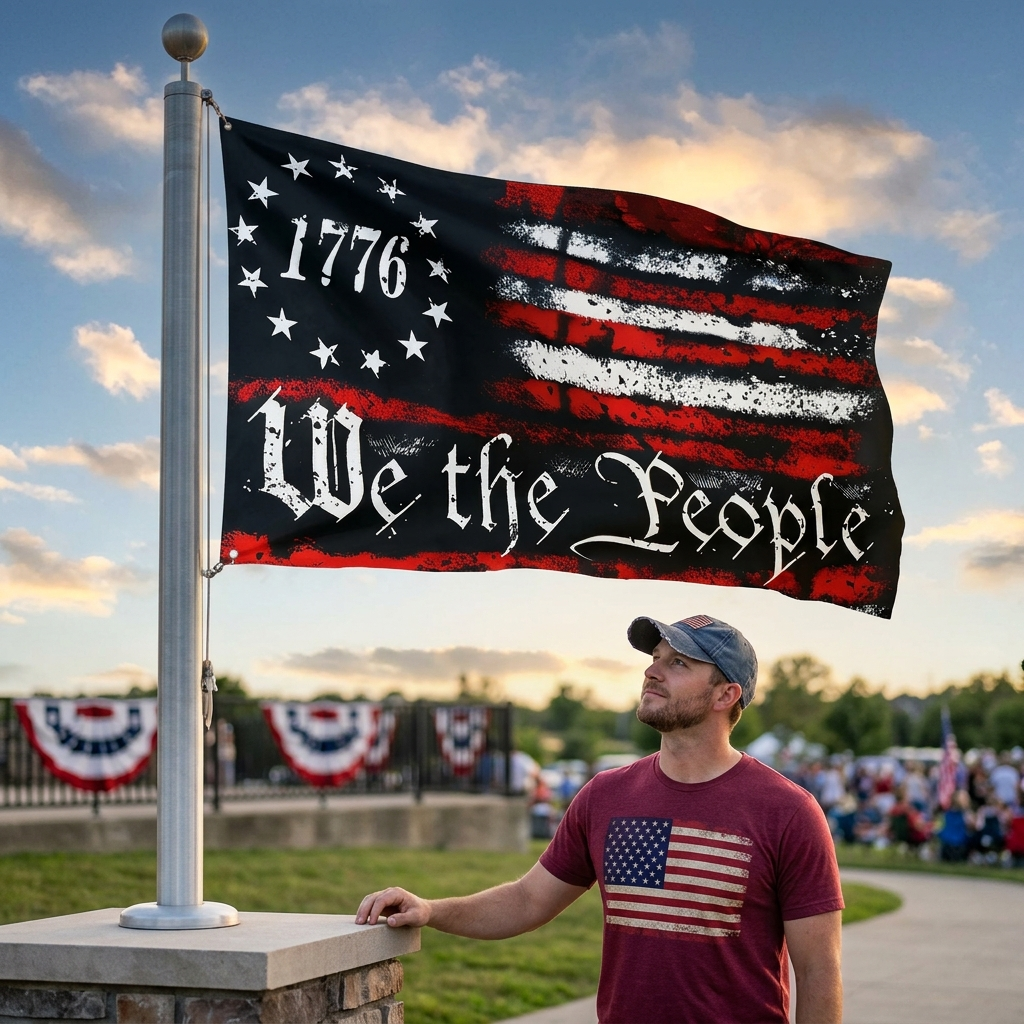 Handmade 1776 “We The People” American Flag (3x5 Ft)