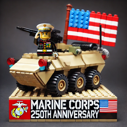 U.S. Military 250th Anniversary Patriotic Building Blocks - 100% Made in the USA