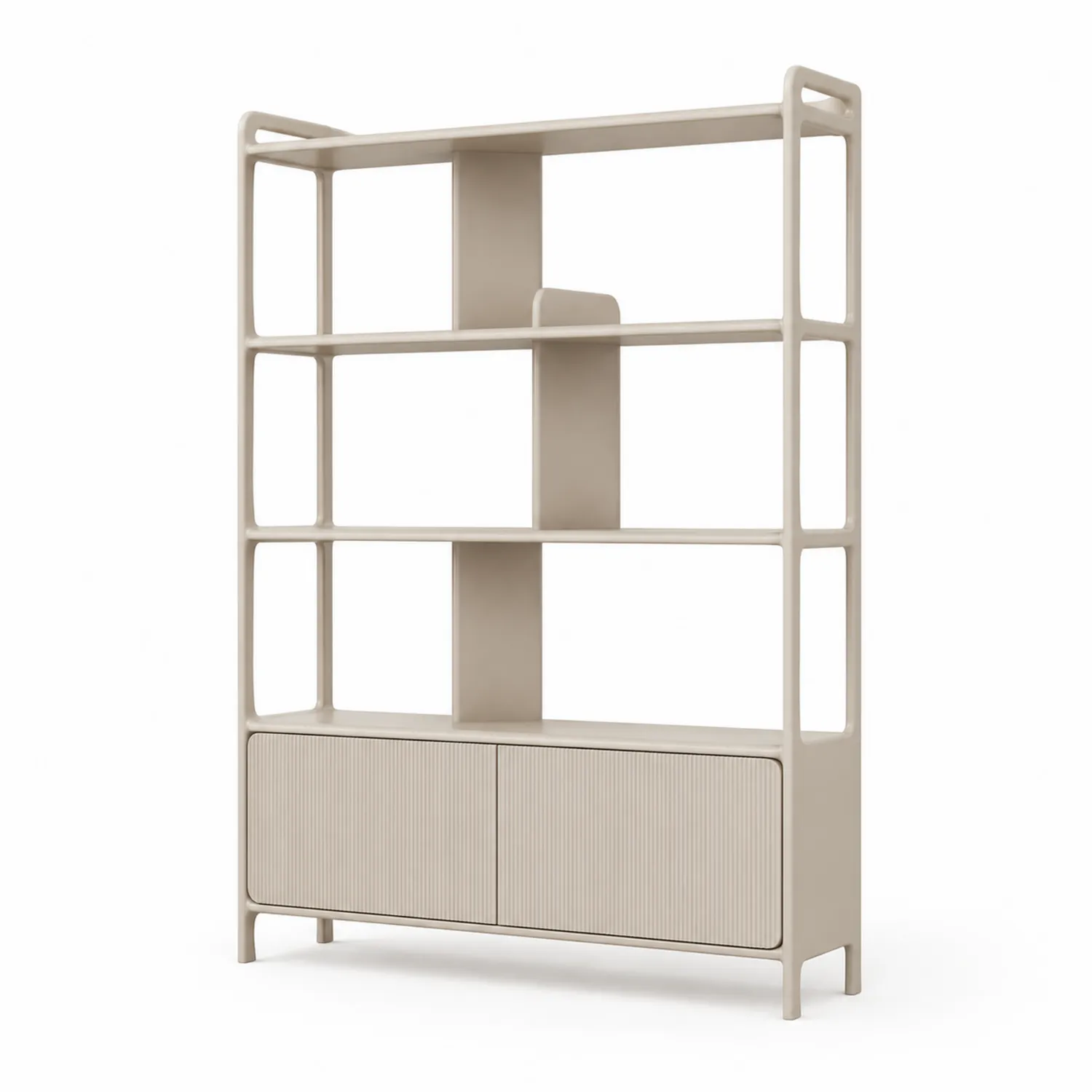 Estantería de Madera Compuesta Beige con 5 Estantes y Compartimentos-Velmirk