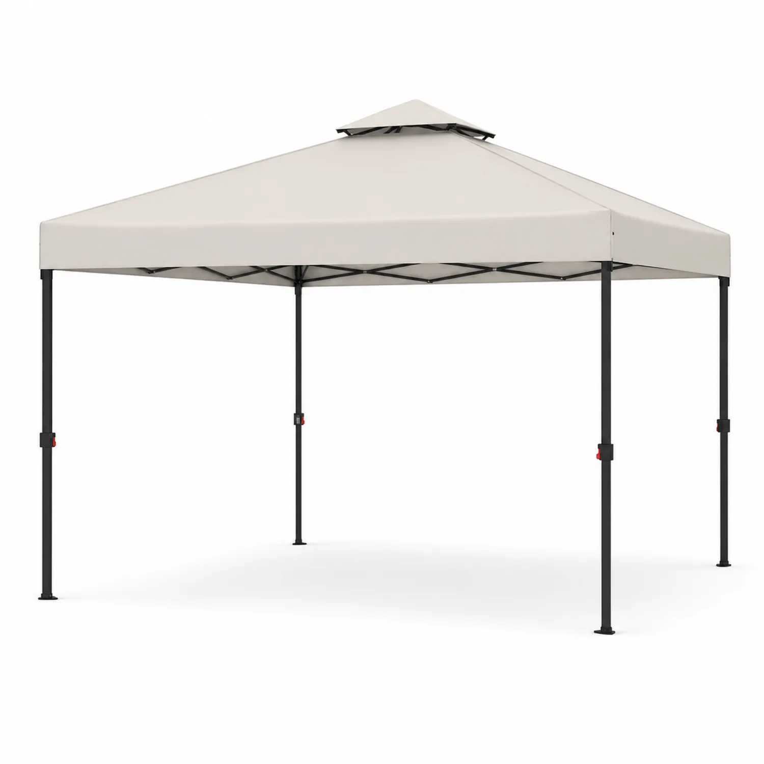 Toldo de Jardín Plegable de Metal y Poliéster 3x3m Crema-Velmirk