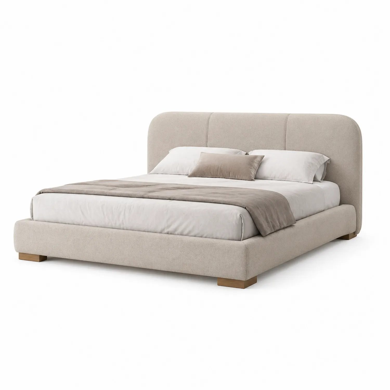 Cama doble de tela con cabecero de 200x160 cm-Velmirk