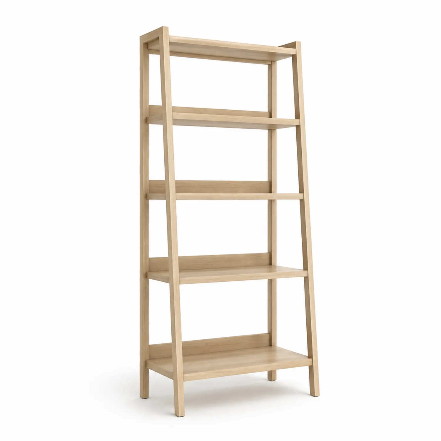 Estantería de madera de roble macizo con 5 estantes 175x80x35 cm color Natural-Velmirk