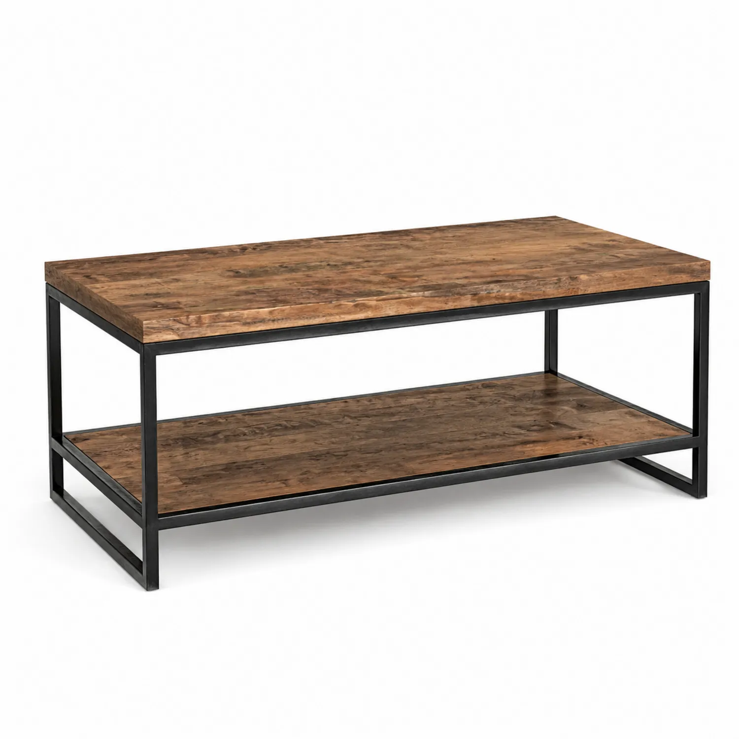 Mesa de centro de madera y metal 110x60x45 cm Marrón-Velmirk